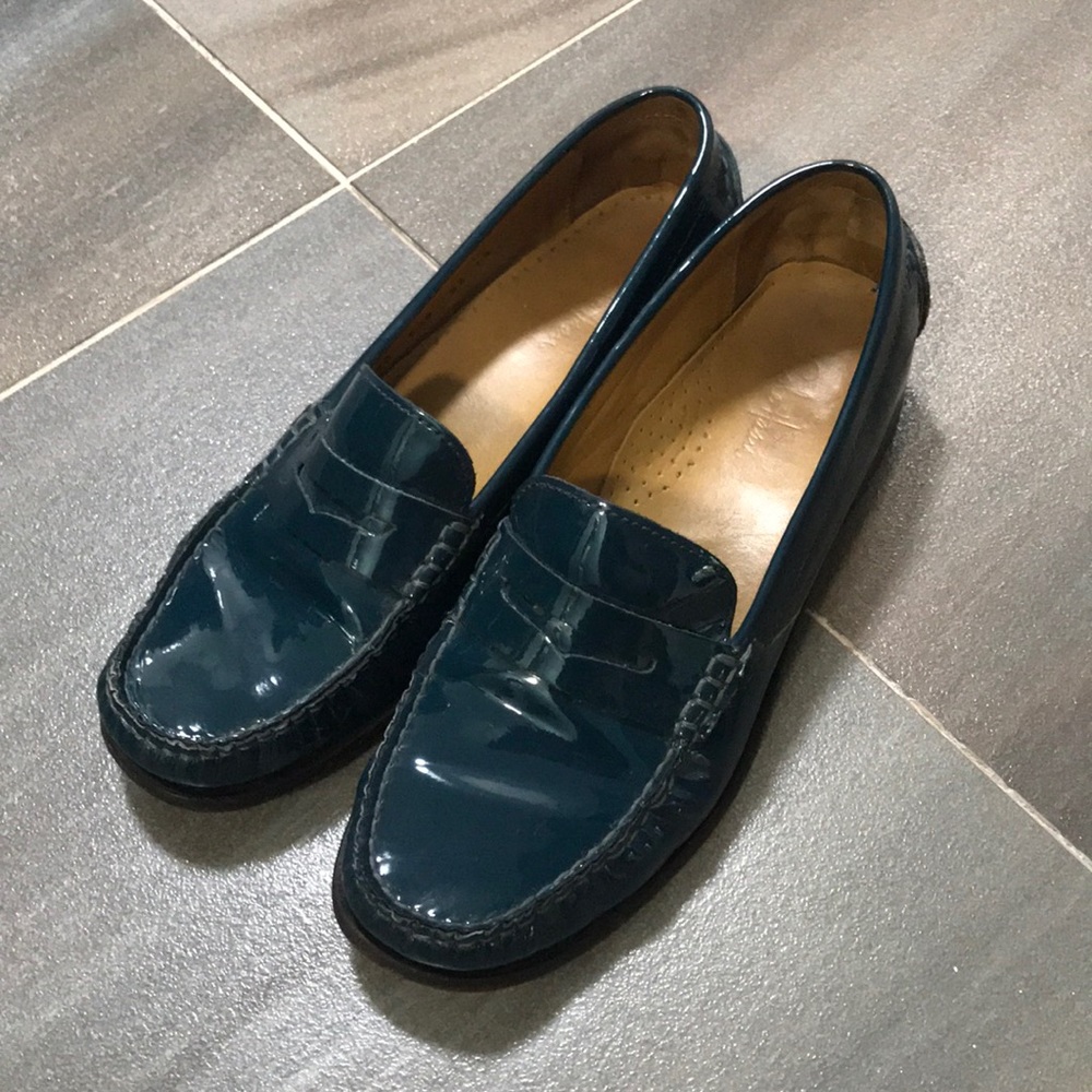 Cole Han Patent leather loafers Teal sz 6.5